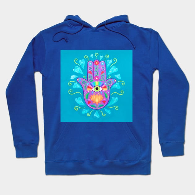 Lucky Hamsa Hand Talisman Hoodie by SoozieWray